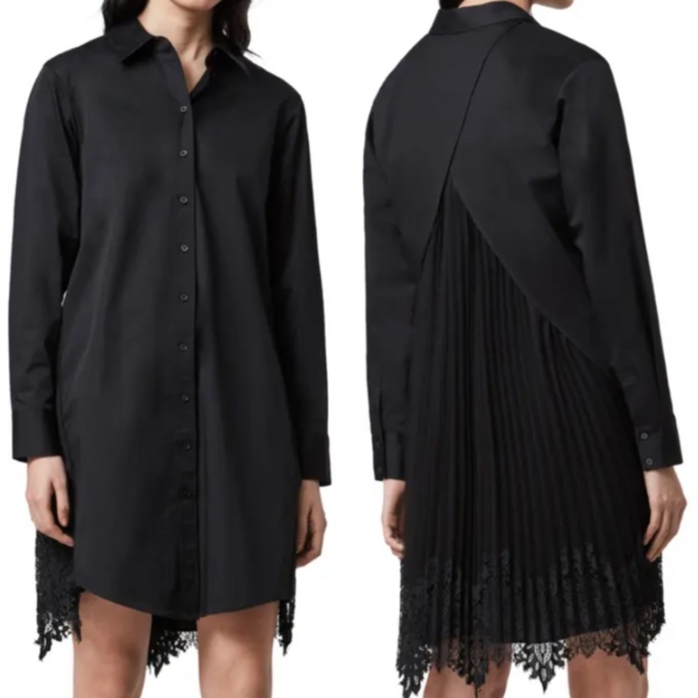AllSaints Iris lace shirt dress sz S NWT